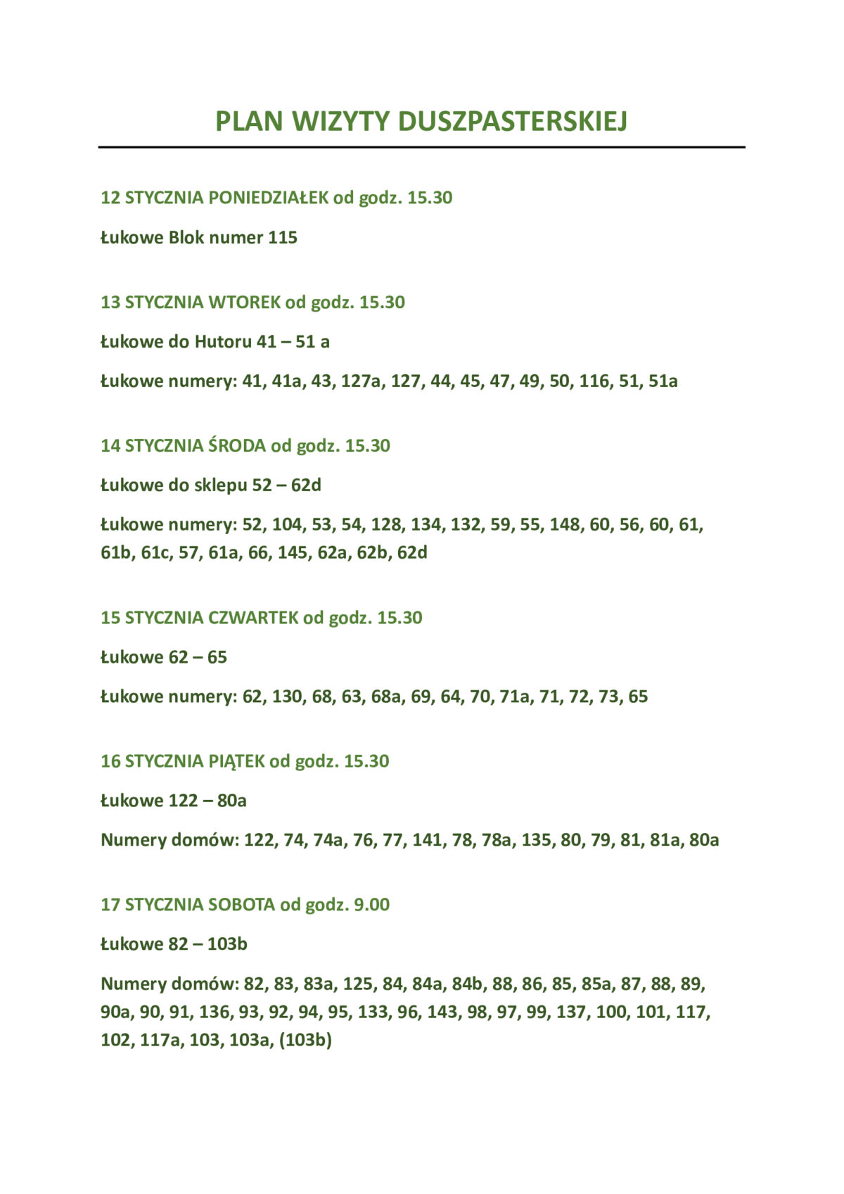 Wizyta duszpasterska III tydzień